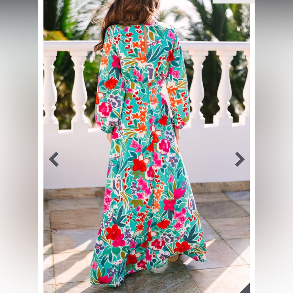 Floral Maxi Dress Long Sleeves size M - Picture 4 of 9